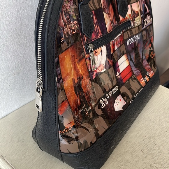 Le Miel American Cowgirl Rodeo Bling Studded Purse 2-Handle Bag Fashion, Gift - Picture 9 of 9